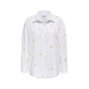 Blouse Only Oregon Alva Shirt - Bright White/Sun Embroidery