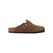 Sandalen BIRKENSTOCK Boston Suede Leather Narrow - Dark Tea Tonal