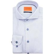 Overhemd Lange Mouw Suitable Hemd Jacquard Luxe Blau