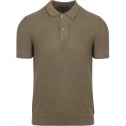 T-shirt Suitable Respect Polo Structure Knit Olijfgroen