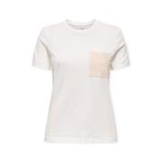 T-shirt Korte Mouw Only Top Enja Life Pocket - Cloud Dancer