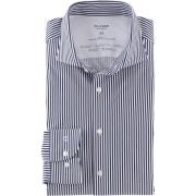 Overhemd Lange Mouw Olymp Level 5 24/seven Overhemd Strepen Navy