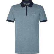 T-shirt Petrol Industries Half Zip Polo Keyline Ocean Blauw