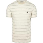 T-shirt No Excess No-Excess T-Shirt Crewneck Jacquard Stripes Ecru