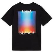 T-shirt Korte Mouw Casablanca GRADIENT STACKED LOGO TSHIRT BLACK