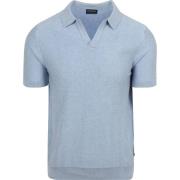 T-shirt Suitable Knitted Polo Riva Harring Lichtblauw
