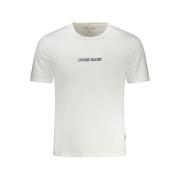 T-shirt Korte Mouw Guess T-shirt Slim Logo Brodé blanc
