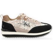 Lage Sneakers Anekke - Deportivos negros y dorados suela multicolor