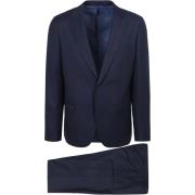 Kostuum Suitable Kostuum Birds Eye Wol Donkerblauw