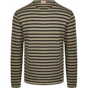 T-shirt Armor Lux Heavy Longsleeve T-Shirt Strepen Kaki