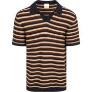 T-shirt Knowledge Cotton Apparel Polo Knitted Streep Bruin