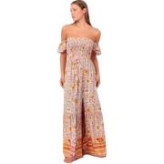 Lange Jurk Admas Strapless zomer maxi jurk met druppelmouwen Flowers