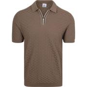 Polo Shirt Korte Mouw R2 Amsterdam Knitted Polo Bruin