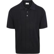 Polo Shirt Korte Mouw Profuomo Poloshirt Drop Needle Structure Navy