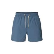 Korte Broek Selected Cooper-Seersucker Swim Shorts - Blue Mirage