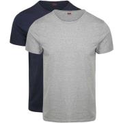 T-shirt Levis T-shirt Solid Crew Navy Grijs 2Pack