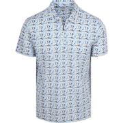 Polo Shirt Korte Mouw R2 Amsterdam Half Zip Polo Blauw Print