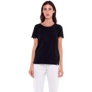 T-shirt Korte Mouw Leone 1947 Woman T-Shirt Short Sleeves Black Boring