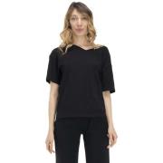 T-shirt Korte Mouw Leone 1947 Woman V Neck Earth Tones