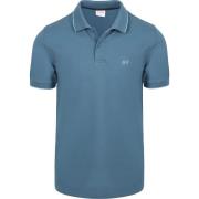 Polo Shirt Korte Mouw Sun68 Poloshirt Small Stripe Collar Petrol Blauw