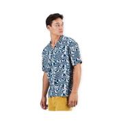 Overhemd Korte Mouw Brava Fabrics Sombrillas Aloha Shirt - Blue
