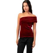 Blouse Admas Asymmetrische fluwelen top Velour And Lace