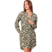 Korte Jurk Admas Zomerjurk met lange mouwen en knopen Safari