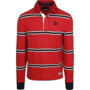 Overhemd Lange Mouw Superdry Rugby Polo Vintage Streep Rood