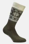 Alpaca socks 1 Pack Alpacawol Wms Donkergroen/Ecru