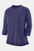 Patagonia W'S Merino 3/4 Sleeve Bike Jersey Donkerblauw