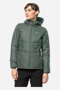 Jack Wolfskin Bergland Gevoerde Dames Hoodie Middengroen