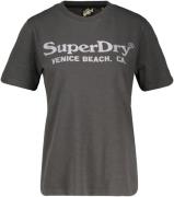 Superdry T-shirt Venice Beach Metallic Grijs dames