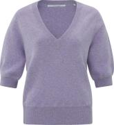 Yaya V-neck sweater with stitch det Paars dames