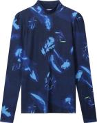 Pom Amsterdam Top Feathers and Florals Blauw dames