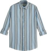 Scotch & Soda Overhemd Crinkled-stripe Blauw heren