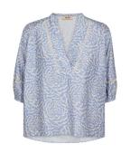 Mos Mosh Blouse Aleyna Saku Blauw dames