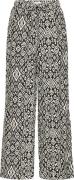 Ichi Pantalon Linno Ikat Zwart dames