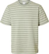 Selected Homme T-shirt Eli Seersucker Groen heren
