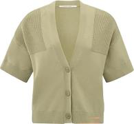 Yaya Vest met ribdetails Groen dames