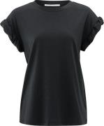 Yaya T-shirt with roll-up Zwart dames