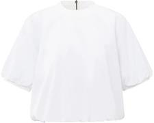 Yaya Geweven T-shirt met pofmouwen Wit dames