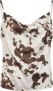 Neo Noir Top Lindy Cow Print Bruin dames
