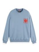 Scotch & Soda Sweater Artwork Blauw heren