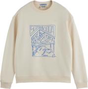 Scotch & Soda Sweater Chest Logo Bruin heren