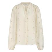 Nukus Blouse Rosan Embroidery Wit dames