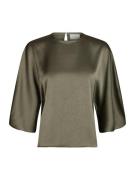 Neo Noir Top Liora Heavy Sateen  Groen dames