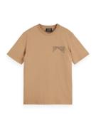 Scotch & Soda T-shirt Logo Beige heren