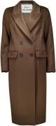 Giacomo Wollen lange jas Bruin dames