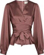 Neo Noir Blouse Rista Heavy Sateen Roze dames
