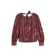Summum Top Shiny Jacquard Bordeaux Rood dames